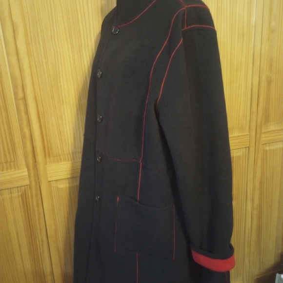 Susan Graver Weekend Fleece Jacket Red /Black/XL Reversible - Picture 10 of 13